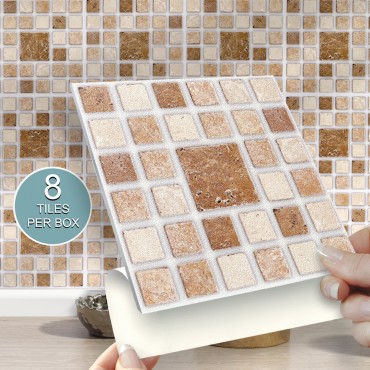 FT NO CEMENTING NO GROUTING NO MESS Adhesive Wall Tiles that cover the area u BLACK EFFECT WALL TILES: Box of 8 tiles Stick and Go Wall Tiles 6x 6 Each box of tiles will cover an area of 2 SQR TILE OVER ANY SIZE OF TILE OR ONTO THE WALL 15cm x 15cm 