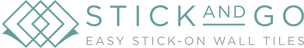 Logo of Stick and Go with text 'Easy Stick-On Wall Tiles' on a white background